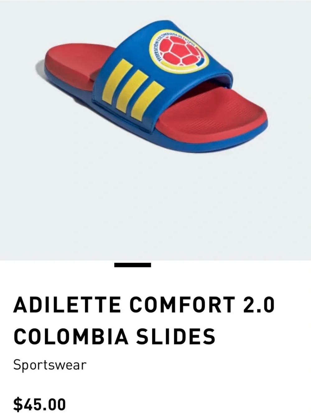 New Adidas Adilette Comfort 2.0 Colombia Slides FCF Men’s Style HQ7421